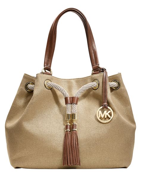 michael kors barrel canvas purse beige|Michael Kors bag nordstrom.